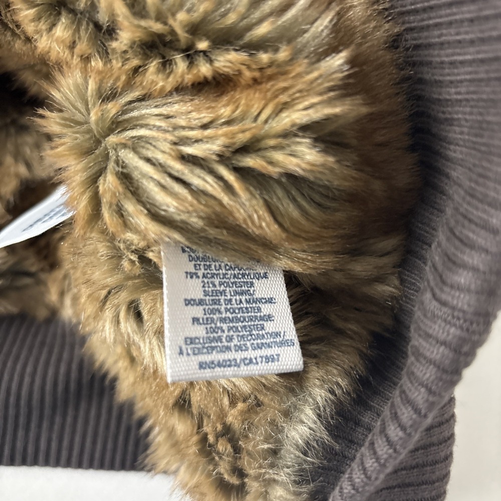 Old Navy Y2K Fur Lined Bomber Jacket Women L Fur Hooded Mallcore Vtg Bella Swan - Picture 8 of 15